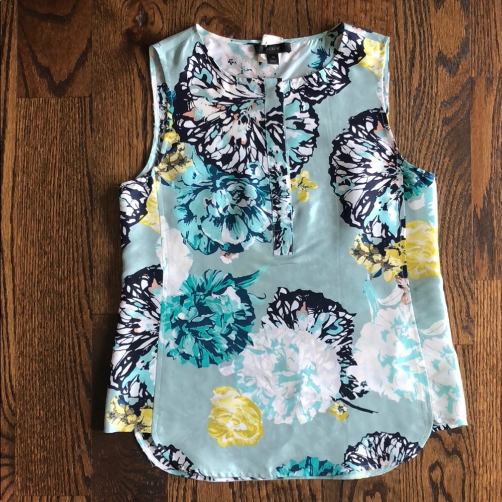 J Crew floral silk top